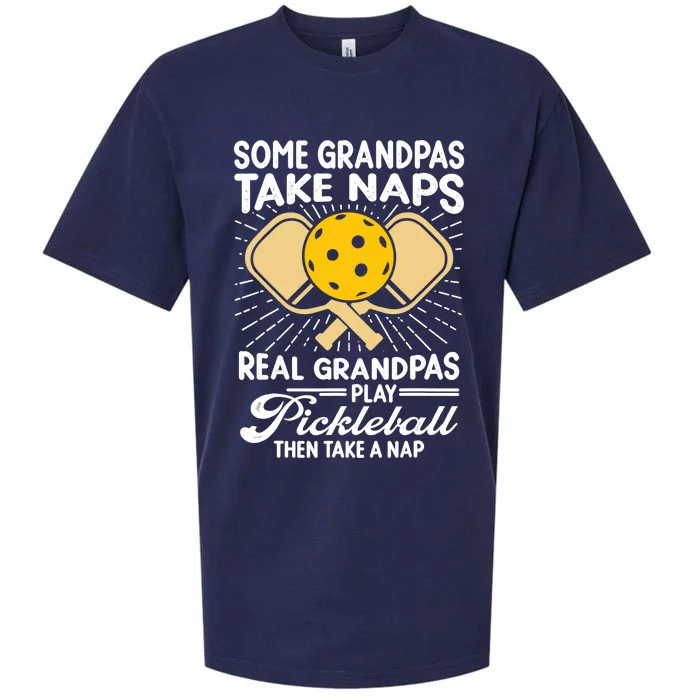 Funny Pickleball Design For Grandpa Pickleball Player Sueded Cloud Jersey T-Shirt