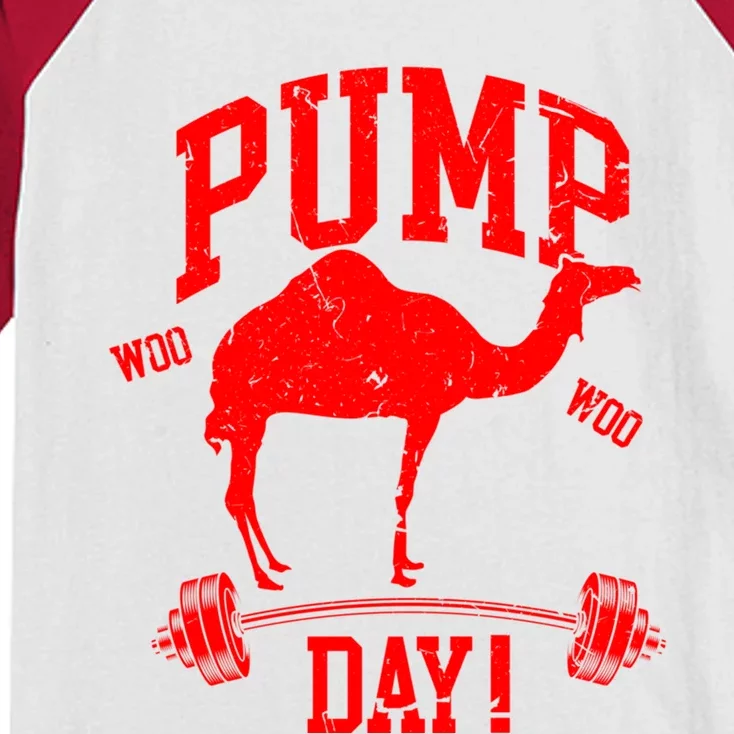 Funny Pump Day Hump Day Camel Weight Lifting Training Gym Great Gift Kids Colorblock Raglan Jersey