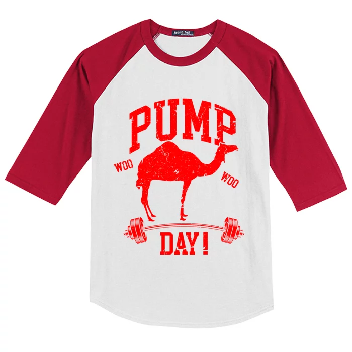 Funny Pump Day Hump Day Camel Weight Lifting Training Gym Great Gift Kids Colorblock Raglan Jersey