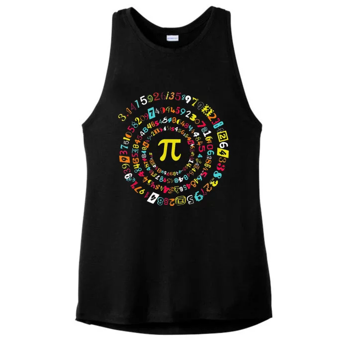 Funny Pi Day Spiral Pi Math Tee For Pi Day 3 14 Ladies Tri-Blend Wicking Tank