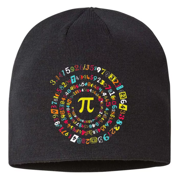 Funny Pi Day Spiral Pi Math Tee For Pi Day 3 14 8 1/2in Sustainable Knit Beanie