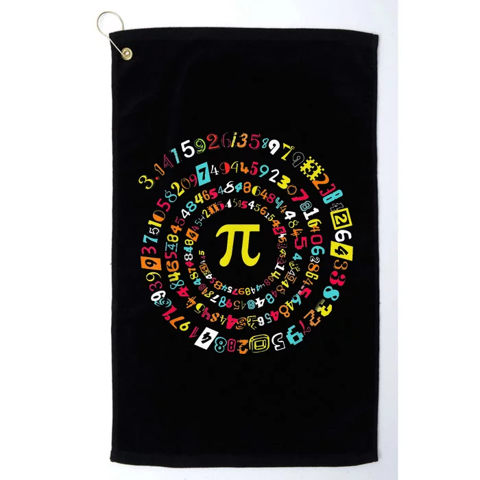 Funny Pi Day Spiral Pi Math Tee For Pi Day 3 14 Platinum Collection Golf Towel