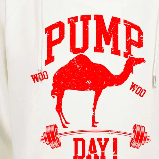 Funny Pump Day Hump Day Camel Weight Lifting Training Gym Funny Gift Womens Funnel Neck Pullover Hood