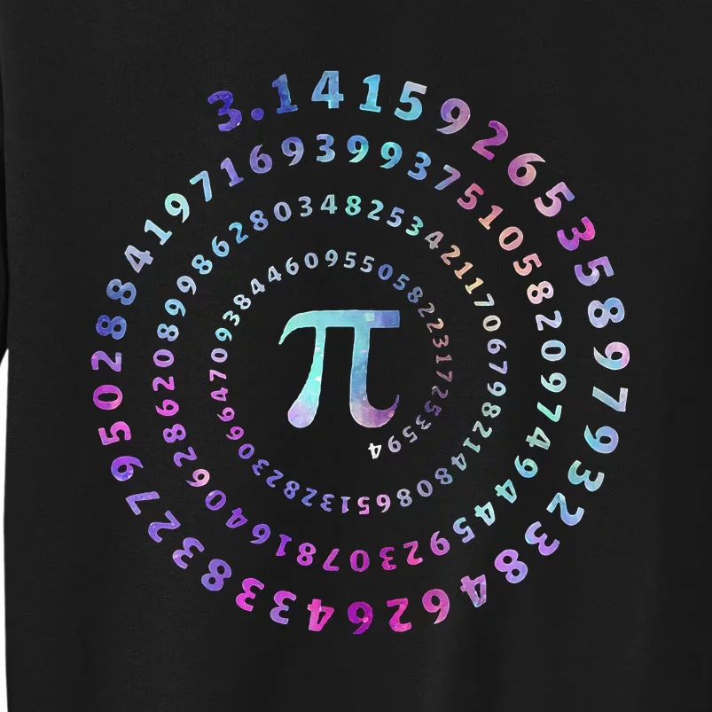 Funny Pi Day Spiral Pi Math Tee For Pi Day Tall Sweatshirt