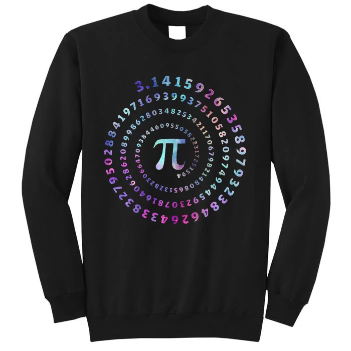 Funny Pi Day Spiral Pi Math Tee For Pi Day Tall Sweatshirt