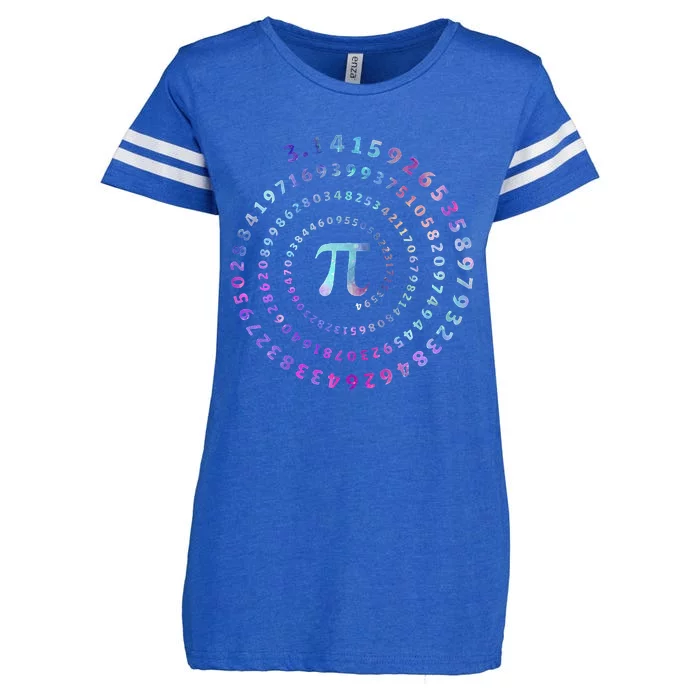 Funny Pi Day Spiral Pi Math Tee For Pi Day Enza Ladies Jersey Football T-Shirt