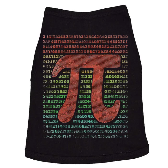 Funny Pi Day Vintage Pi Math Tee for Pi Day 3.14 Doggie Tank