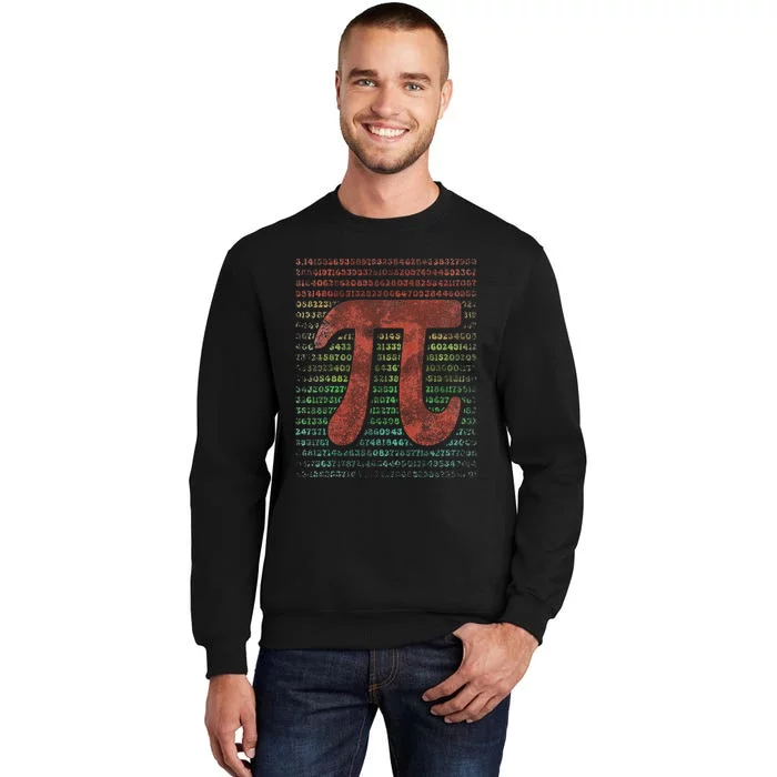 Funny Pi Day Vintage Pi Math Tee for Pi Day 3.14 Tall Sweatshirt