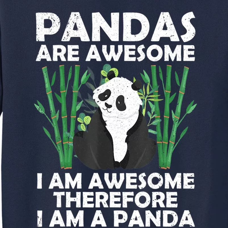 Funny Panda Design For Women Boys Girls Panda Bear Lover Tall Sweatshirt