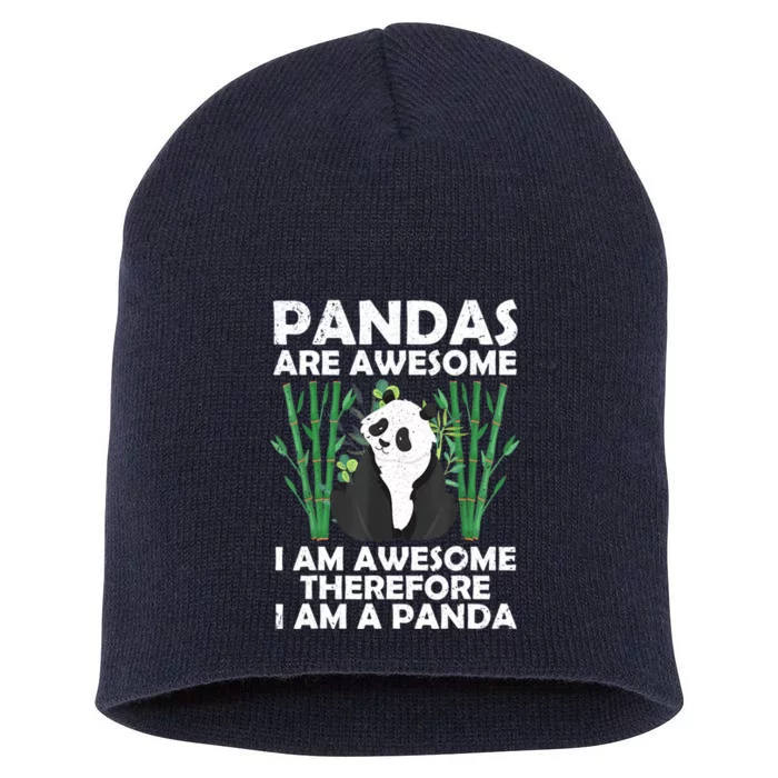 Funny Panda Design For Women Boys Girls Panda Bear Lover Short Acrylic Beanie