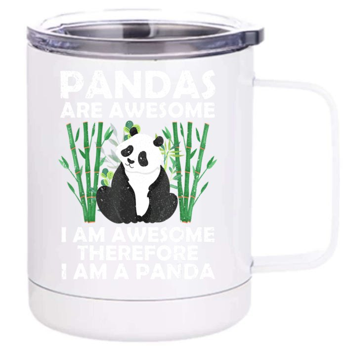 Funny Panda Design For Women Boys Girls Panda Bear Lover Front & Back 12oz Stainless Steel Tumbler Cup