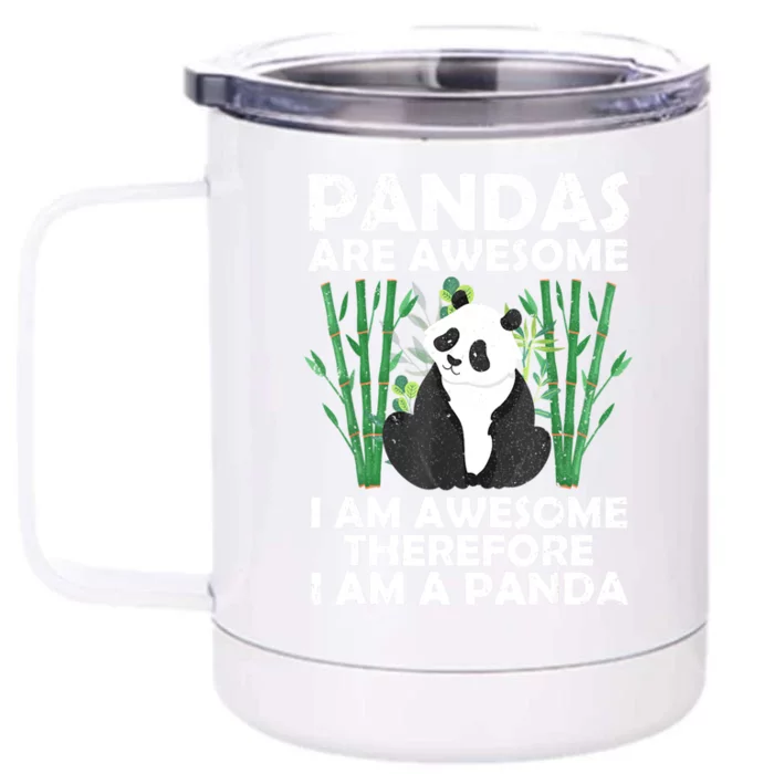 Funny Panda Design For Women Boys Girls Panda Bear Lover Front & Back 12oz Stainless Steel Tumbler Cup