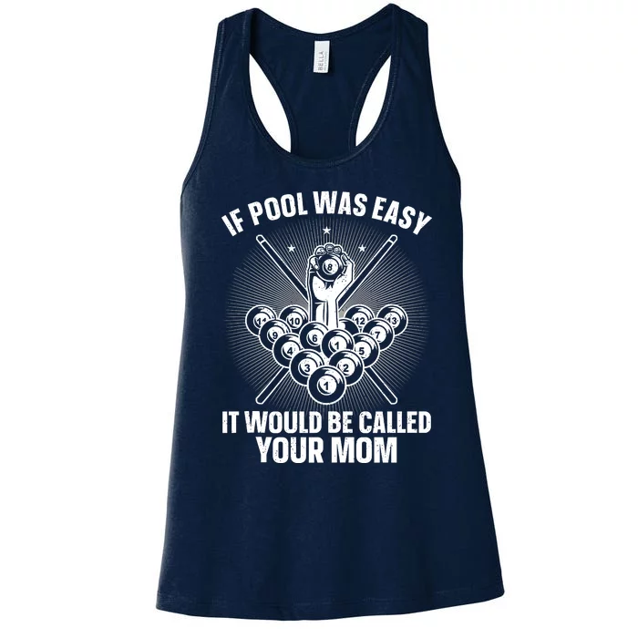 Funny Pool Design For Billiards Lover Pool Player Women's Racerback Tank