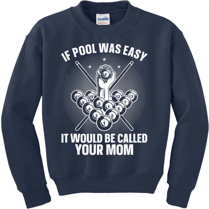 Funny Pool Design For Billiards Lover Pool Player Kids Sweatshirt