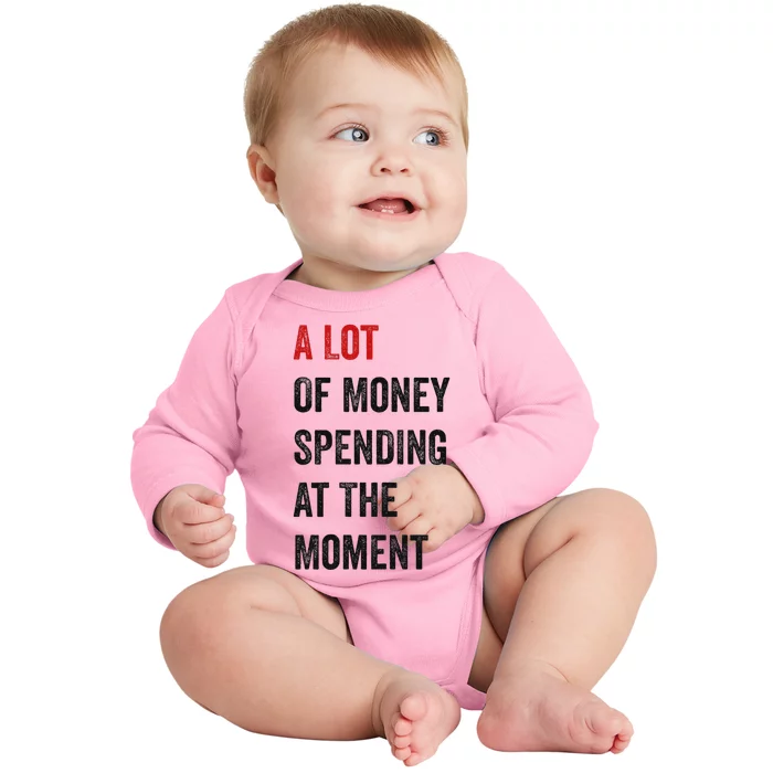 Funny Parents Day Money Spending Design Baby Long Sleeve Bodysuit