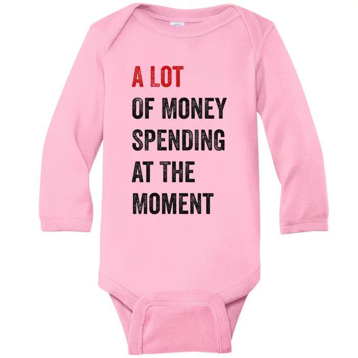 Funny Parents Day Money Spending Design Baby Long Sleeve Bodysuit