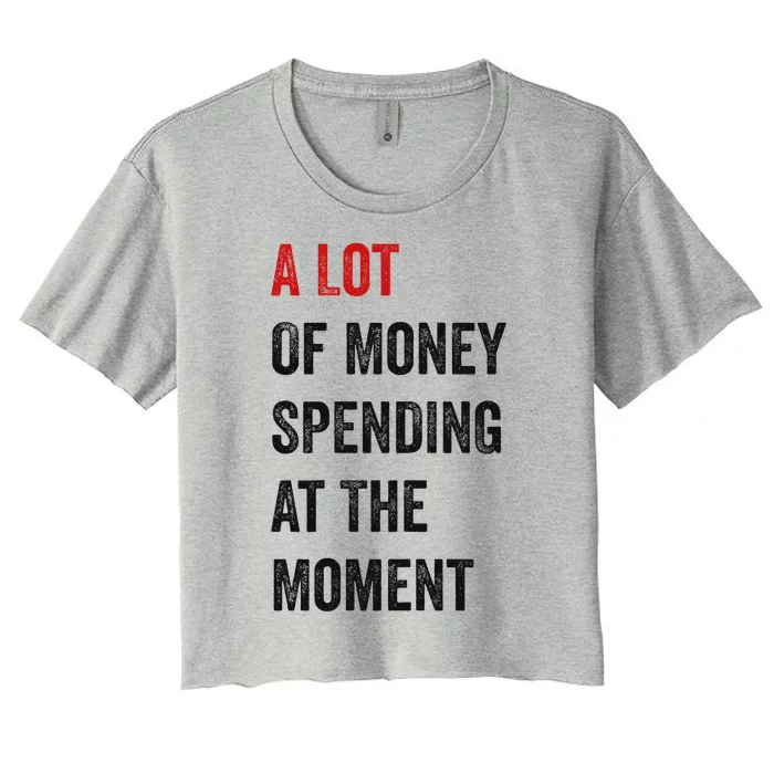 Funny Parents Day Money Spending Design Women's Crop Top Tee