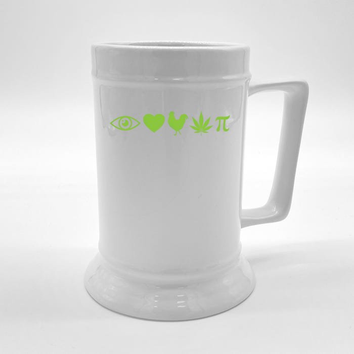 Funny Pi Day I Love Chicken Pot Pie Marijuana Math Gift Funny Gift Front & Back Beer Stein