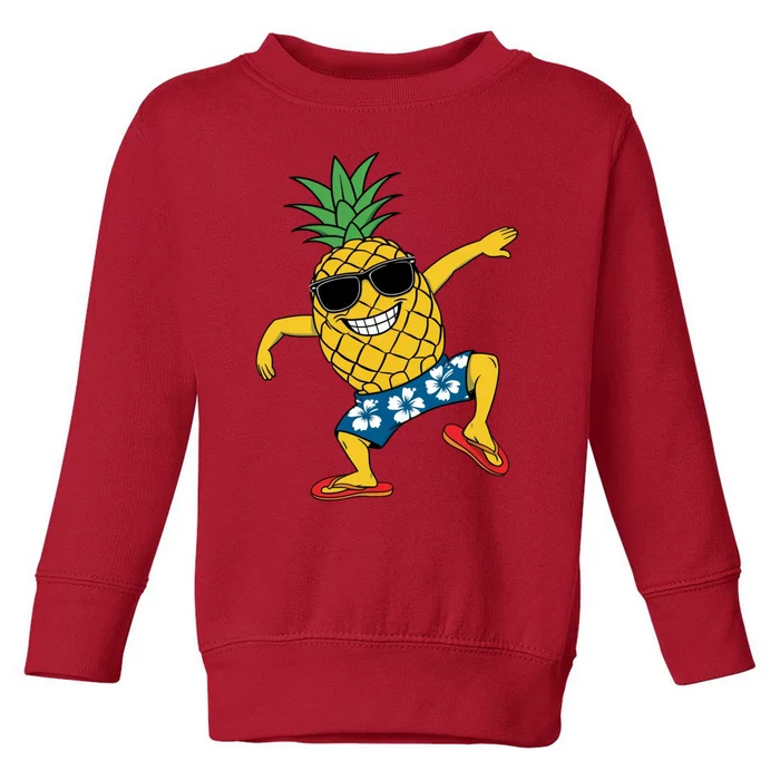 Funny Pineapple Dance Tropical And Playful Design Toddler Sweatshirt