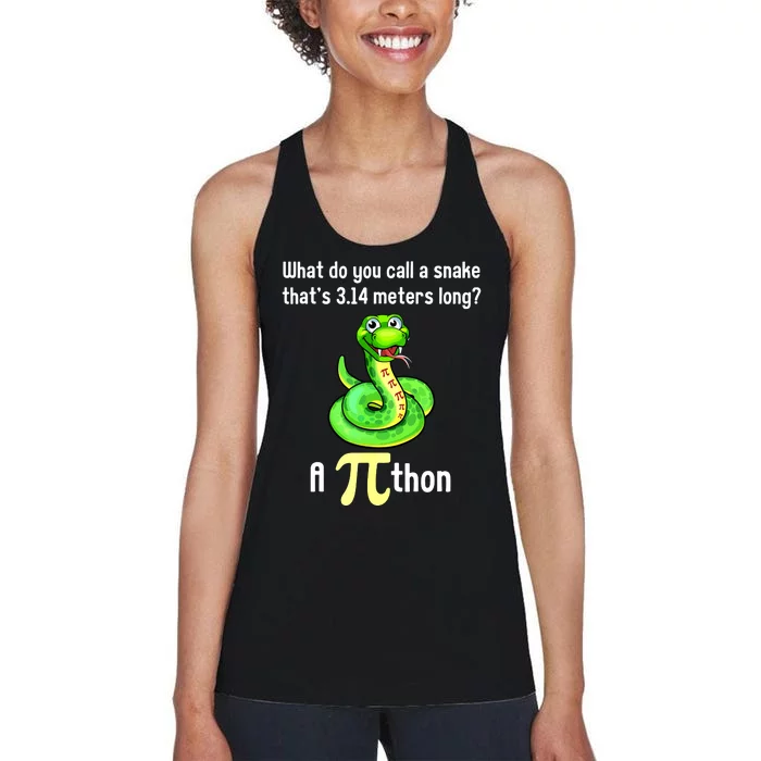 Funny Pi Day Puns Pithon Math Teacher Jokes Women's Racerback Tank