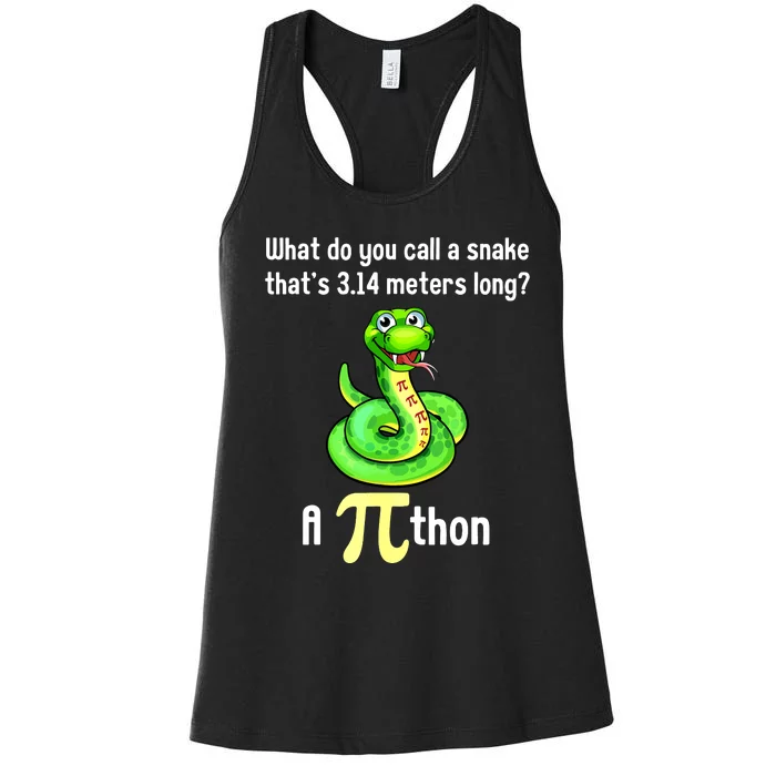 Funny Pi Day Puns Pithon Math Teacher Jokes Women's Racerback Tank