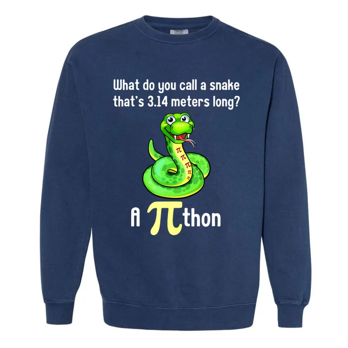 Funny Pi Day Puns Pithon Math Teacher Jokes Garment-Dyed Sweatshirt