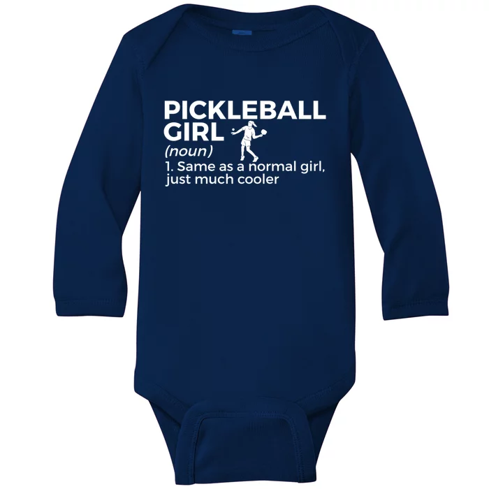 Funny Pickleball Definition Funny Gift Baby Long Sleeve Bodysuit