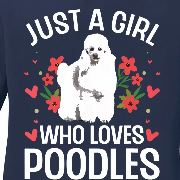 Funny Poodle Design For Girl Women Standard Poodle Lovers Ladies Long Sleeve Shirt