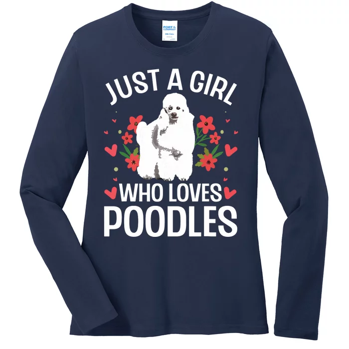 Funny Poodle Design For Girl Women Standard Poodle Lovers Ladies Long Sleeve Shirt