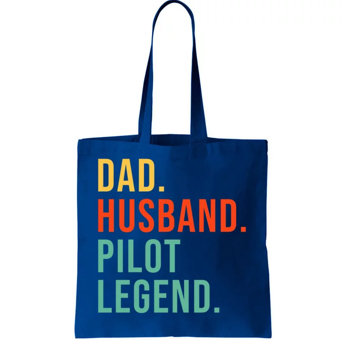 Funny Pilot Dad Husband Legend Airplane Aviaton Fathers Day Gift Tote Bag