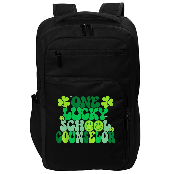 Funny Patrick's Day, Groovy Teacher One Lucky School Counselor Impact Tech Backpack