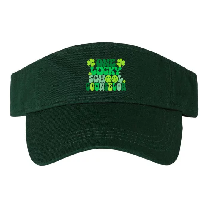 Funny Patrick's Day, Groovy Teacher One Lucky School Counselor Valucap Bio-Washed Visor