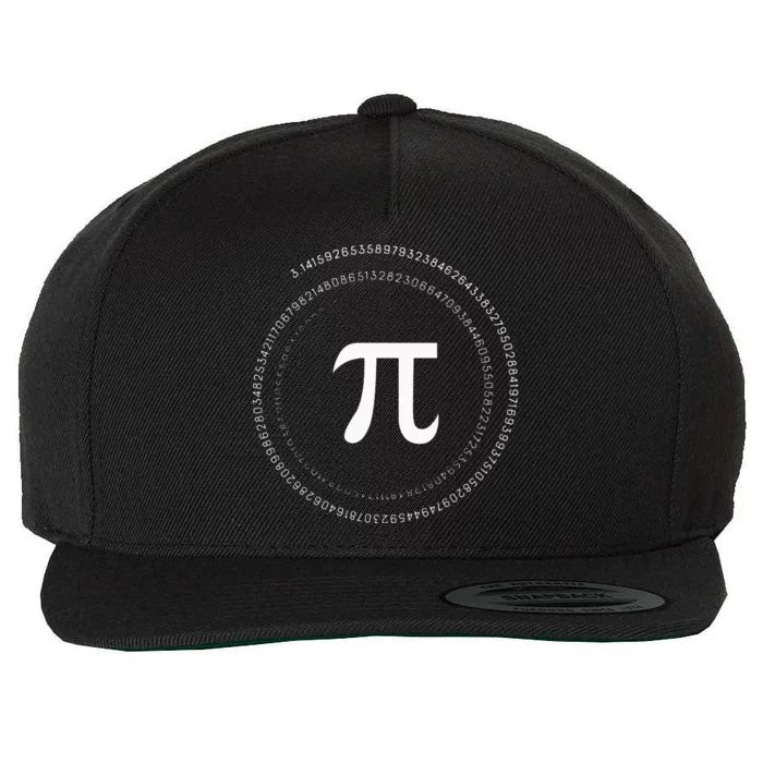 Funny Pi Day 3.14 Spiral Pi Math Tee For Pi Day Wool Snapback Cap