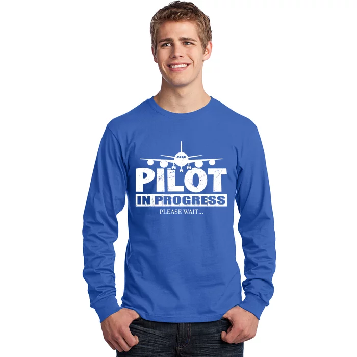 Funny Pilot Design Copilot Flight Pilot In Progress Future Funny Gift Long Sleeve Shirt