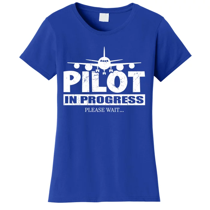 Funny Pilot Design Copilot Flight Pilot In Progress Future Funny Gift Women's T-Shirt