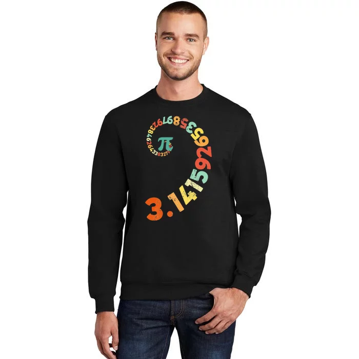 Funny Pi Day Clothing Spiral Pi Math Tee for Pi Day 3.14 Tall Sweatshirt