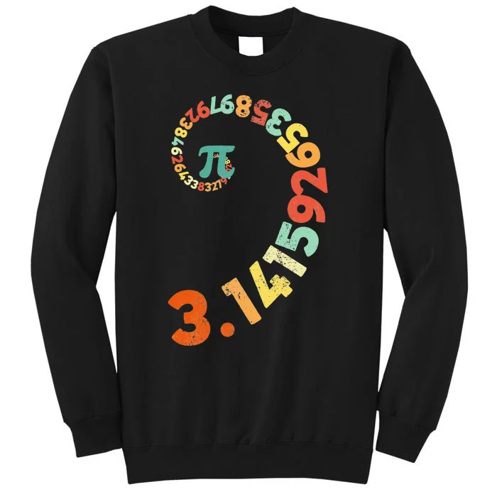 Funny Pi Day Clothing Spiral Pi Math Tee for Pi Day 3.14 Tall Sweatshirt