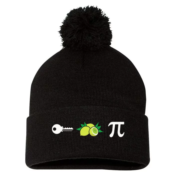 Funny Pi Day Key Lime Pie Math Teacher Nerd Mathematician Pom Pom 12in Knit Beanie