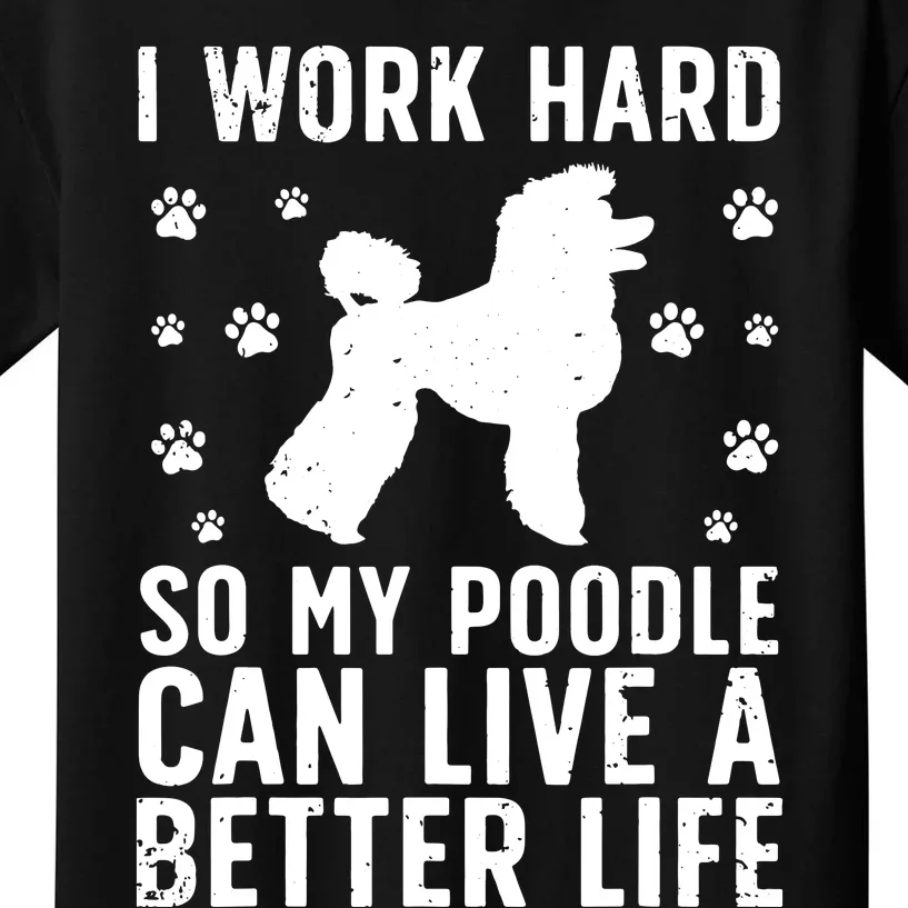 Funny Poodle Design For Men Women Kids Standard Poodle Lover Kids T-Shirt