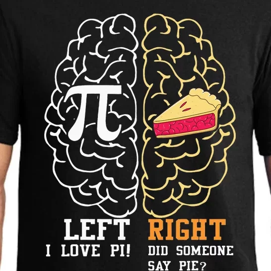 Funny Pi Day Left Vs Right Brain Pie Math Geek Pajama Set