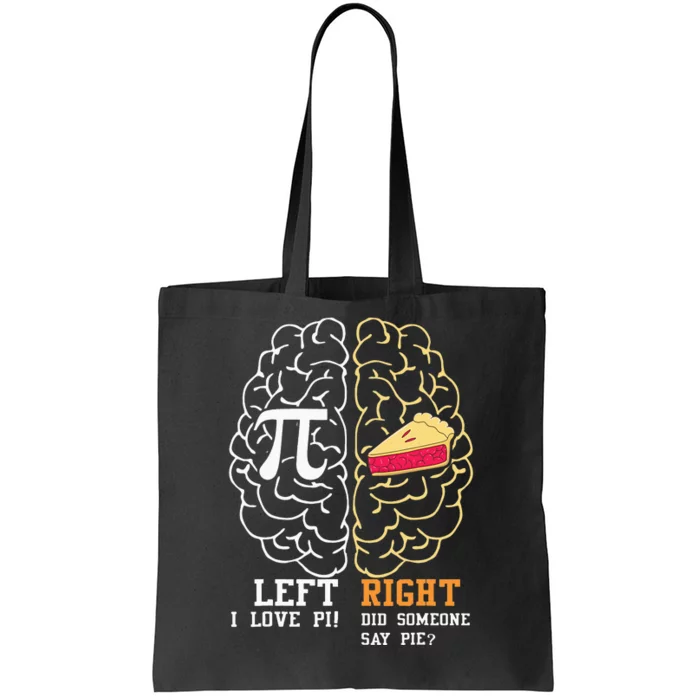 Funny Pi Day Left Vs Right Brain Pie Math Geek Tote Bag