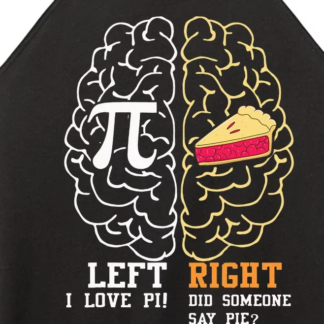 Funny Pi Day Left Vs Right Brain Pie Math Geek Women’s Perfect Tri Rocker Tank