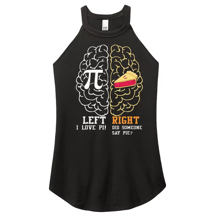 Funny Pi Day Left Vs Right Brain Pie Math Geek Women’s Perfect Tri Rocker Tank