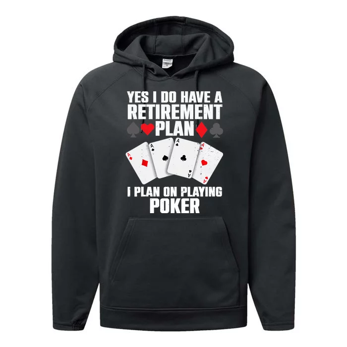 Funny Poker Design Poker Player Casino Gambler Performance Fleece Hoodie