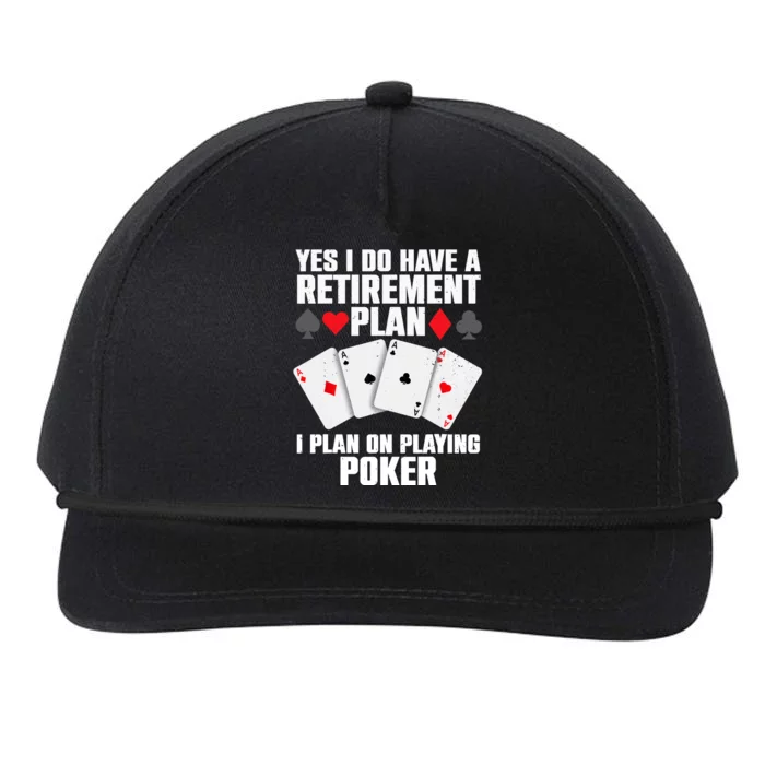 Funny Poker Design Poker Player Casino Gambler Snapback Five-Panel Rope Hat