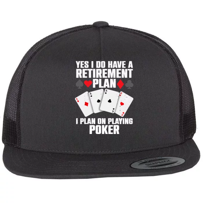 Funny Poker Design Poker Player Casino Gambler Flat Bill Trucker Hat