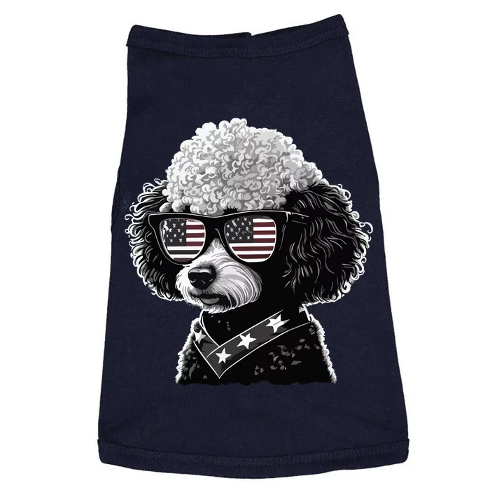 Funny Poodle Dog Miniature Poodle Toy Poodle 4th Of July USA Doggie Tank