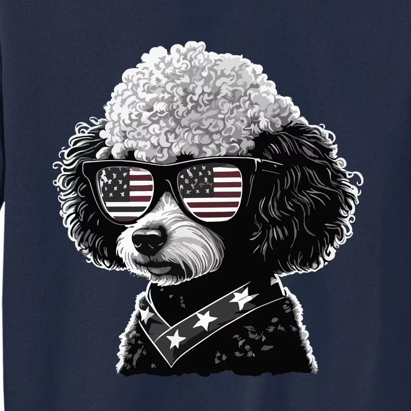 Funny Poodle Dog Miniature Poodle Toy Poodle 4th Of July USA Tall Sweatshirt