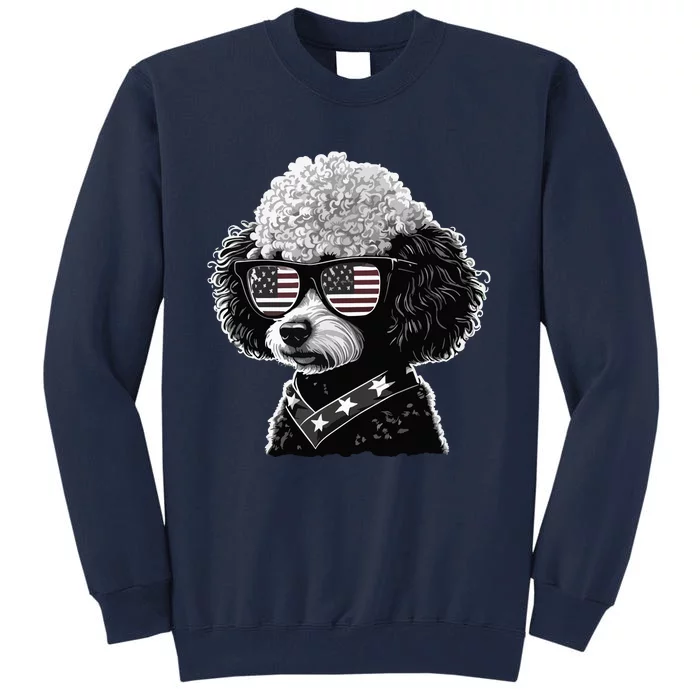 Funny Poodle Dog Miniature Poodle Toy Poodle 4th Of July USA Tall Sweatshirt