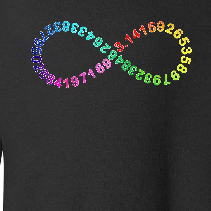 Funny Pi Day Math Digits of Pi Infinity Rainbow Toddler Sweatshirt